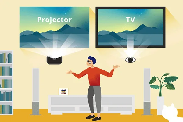 ویدئو پروژکتور یا تلویزیون