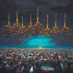 نقاشی جدید علی داودی برای شبِ موشکی ایران