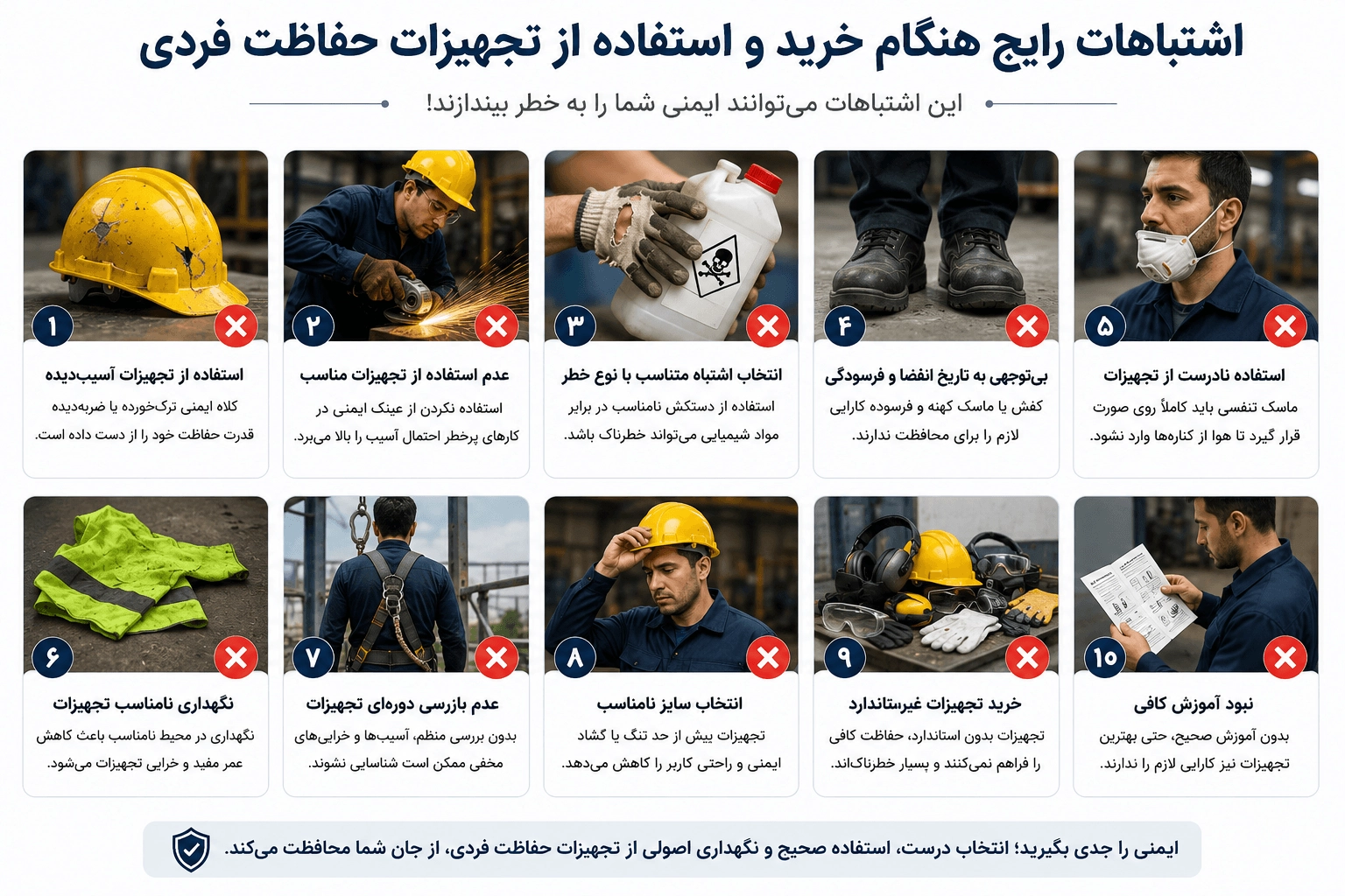 لیست تجهیزات حفاظت فردی مورد تایید اداره کار؛ راهنمای کامل انتخاب تجهیزات حفاظت فردی استان لیست تجهیزات حفاظت فردی مورد تایید اداره کار؛ راهنمای کامل انتخاب تجهیزات حفاظت فردی استان