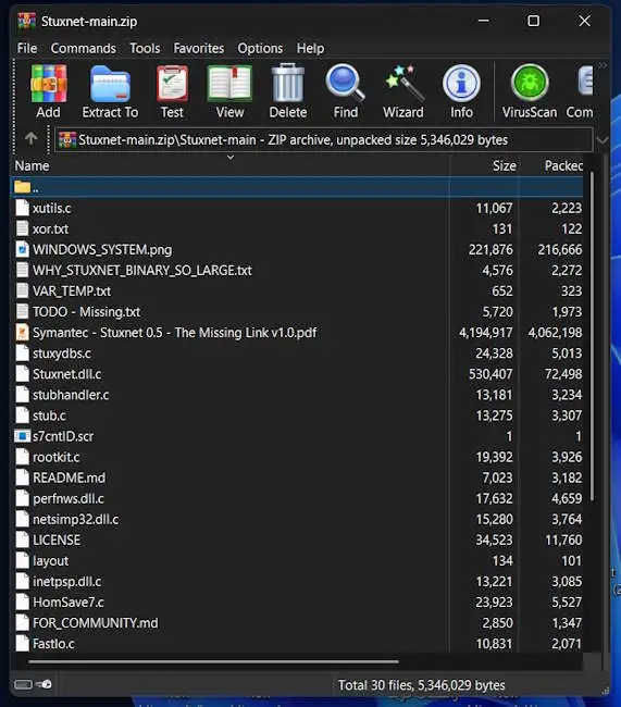 کدمنبع Stuxnet 